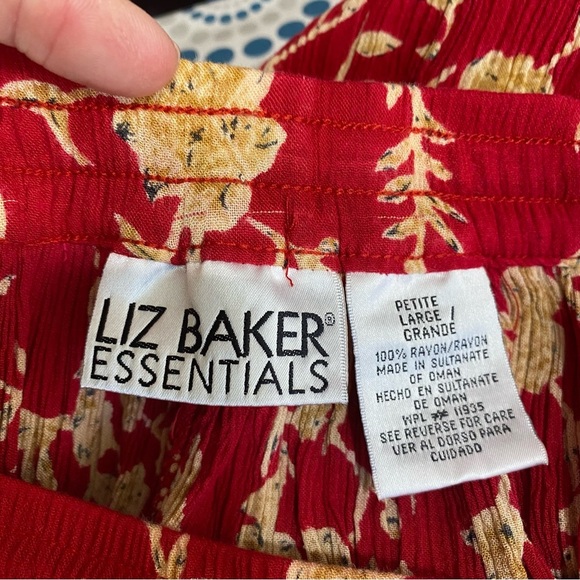 Liz Baker Essentials Vintage Floral Boho Crinkle Drawstring Skirt - Picture 5 of 6